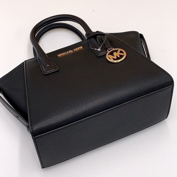 Michael Kors Avril Small Leather Top-Zip Satchel Black color NWT - Picture 13 of 16